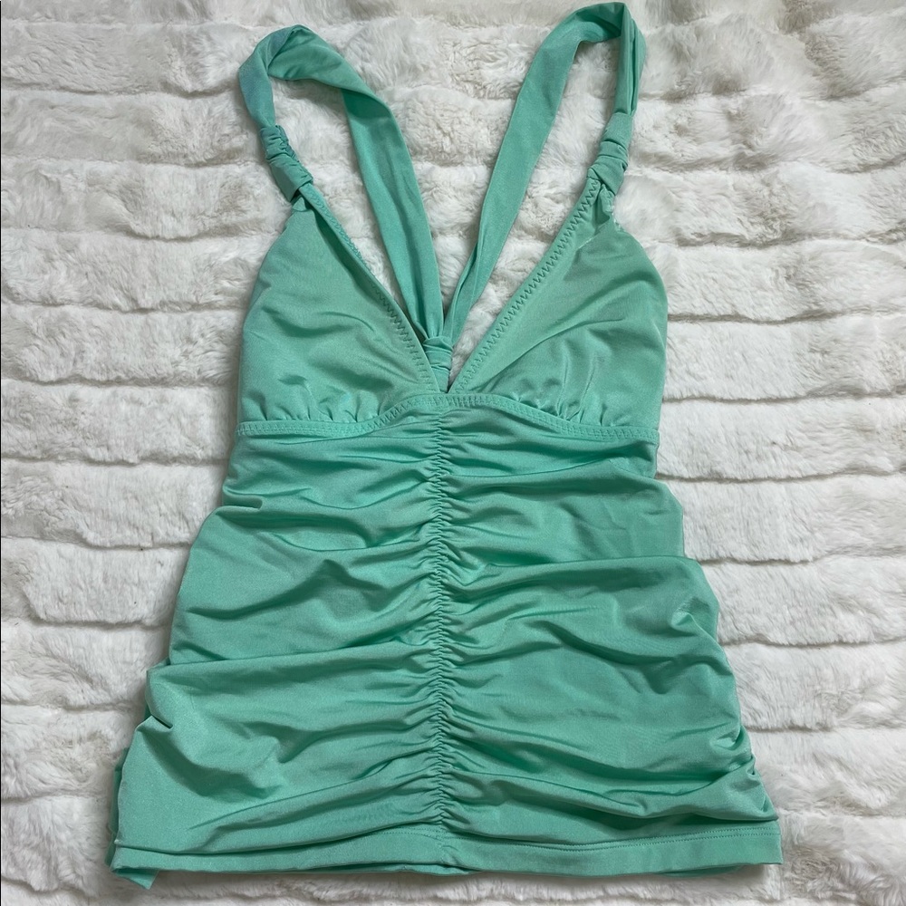 Athleta Tankini Swimsuit Top Mint Green Racerback Sz S